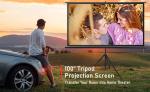 Portable Tripod Stand Projector Screen Cinema 96"X96" 244x244cm