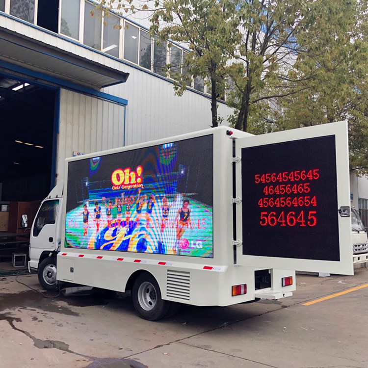 ISUZU Digital Billboard Truck 3840*1728mm 3 Sides P5 Mobile LED Display Truck