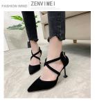 ZM038 A857-5 Summer 2020 New Cross Strap Ladies High Heel Sandals Cat Heel Women
