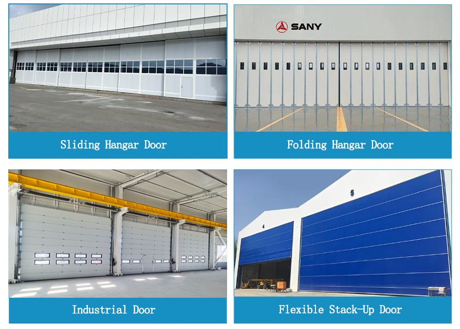 Horizontal Steel Bottom Rolling Hangar Door Multi Panel Sliding System Remote Controlled