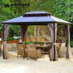 Gazebo 10m x 12m Outdoor Double Hardtop Patio Garden Gazebo Set Steel Aluminum