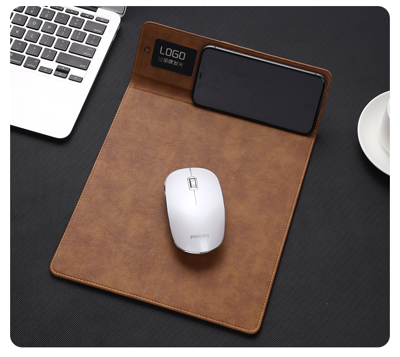 Customized 10W Fast Charging Mouse Pad Multifunctional Office Gift