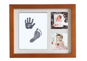 Wholesale Wooden Baby Hand and Footprint Photo Frame Sweet Memory Newborn Baby Ink Kit from china suppliers