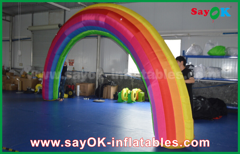 Inflatable Race Arch Beautiflu And Durable Oxford Cloth Or PVC Inflatable Rainbow Arch With CE / UL Blower