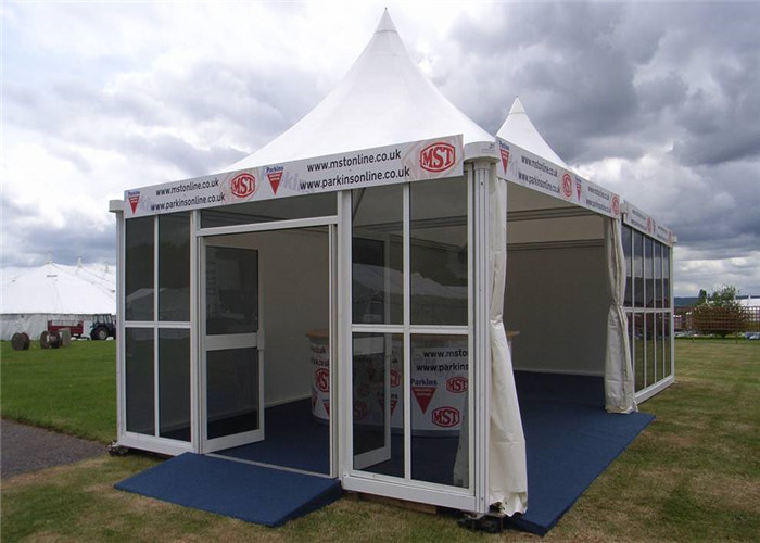 Wind - Resistant 50 Seater White Aluminum Pagoda Tent / Gazebo Event Tent