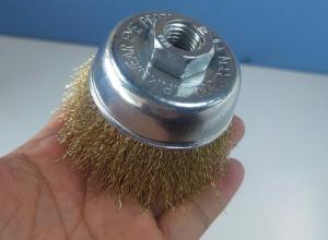 Wholesale Rotary Silver Color Bowl Crimped Wire Steel Cup Brush 75mm OD Fit Cleaning Welds from china suppliers