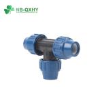 DIN Standard Irrigation Turkey Blue PP Plumbing Fitting 90 Equal Tee Female