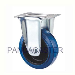 Wholesale Top Plate Blue Caster Wheels 4 Inch Elastic Rubber Tread Wheels from china suppliers