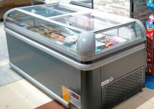 Wholesale Frozen Food R290 Deep Island Freezer Static Cooling With Top Glass Sliding Door from china suppliers