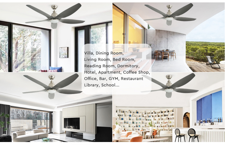 Energy Saving Dimmable LED Ceiling Fan Mulit Colors/OEM 10 for Motor 5 Plastic Blades