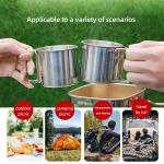 Lightweight Backpacking Outdoor Kitchen Picnic Pot Pan Stainless Steel 6 PCS