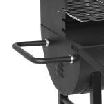 Outdoor Garden Party BBQ Grill with Trolley Cooking Area 67*38 cm Chrome Plated