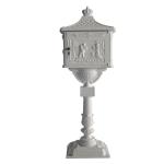 Aluminum Standing Decorative Mailbox Post White Vintage Mailbox