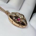 18K Rose Gold Luxury Jewelry Serpenti Necklace CL857662 With Rubellite / Demi