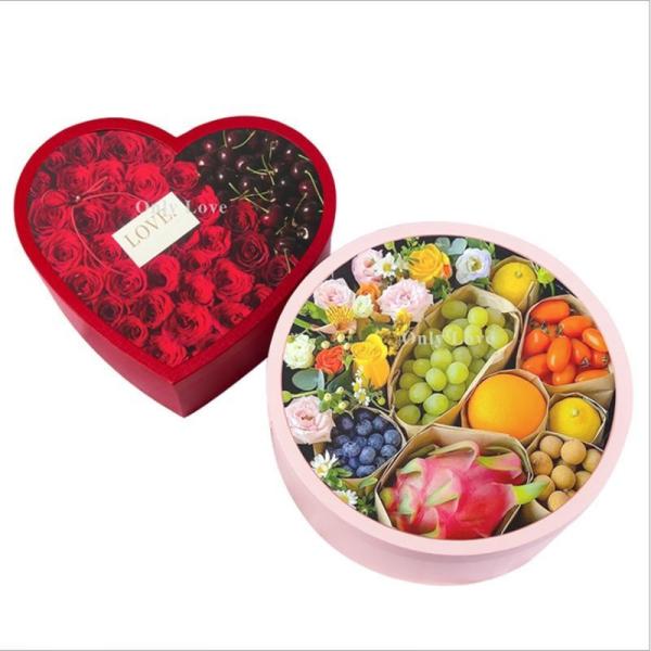 Offset Printing Cardboard Heart Shaped Flower Box Paper Packaging Gift Box For