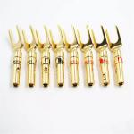 Multiscene Nakamichi Gold Plated Banana Plugs Y Spade Silver Color