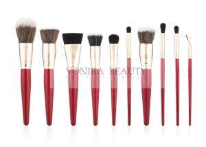 Wholesale Premium Prefessional Synthetic Makeup Brush Set With Shiny Red Handle from china suppliers