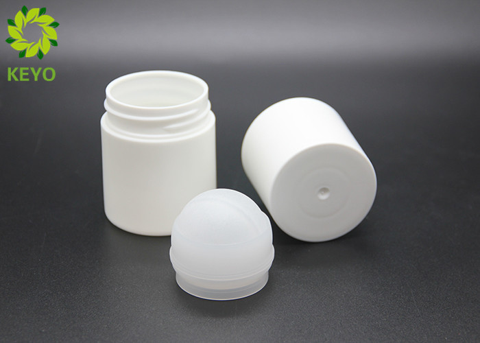 Round Deodorant Stick Containers Antiperspirant Roller Bottle White Color Capacity 60g