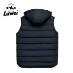 Winter Black Polyester Cotton Thick Hooded Utility Slim Fit Sleeveless Man