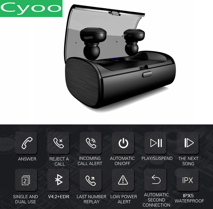 Stereo Wireless TWS Bluetooth Earphone Waterproof With Charging Case