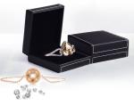 Embossing Surface Leather Gift Box Black Leather Jewelry Boxes For Women