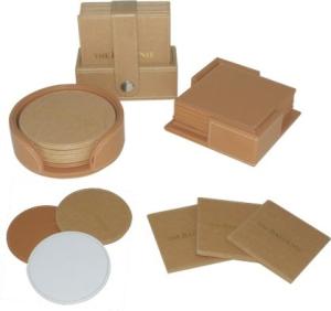 Wholesale Guestroom Leather Hotel Products Coaster Round Shape Dia 100mm from china suppliers