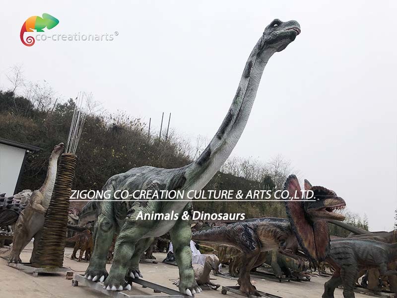 Theme Park 12M Animatronic Brontosaurus Life Size Animatronic Dinosaur Realistic Model For Jurassic