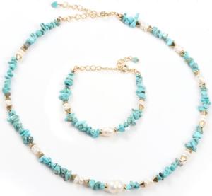 Wholesale KC Jewelry Turquoise Pearl Bracelet Baroque Luxury Court Style from china suppliers