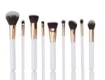 Nylon Hair 9PCS Face Makeup Brush Set Foundation Rose Gold Color