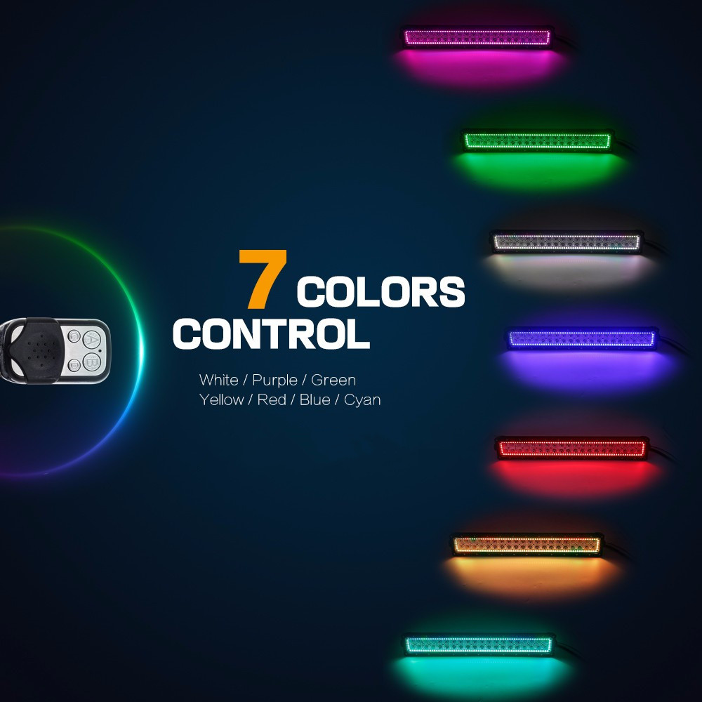 240W 41.5' RGB Halo Led Light Bars Trucks Various Color 2880~21000 High Lumen For Cree
