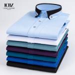 Adult Double Collar Solid Color Shirt for Business Casual Wear in Autumn and