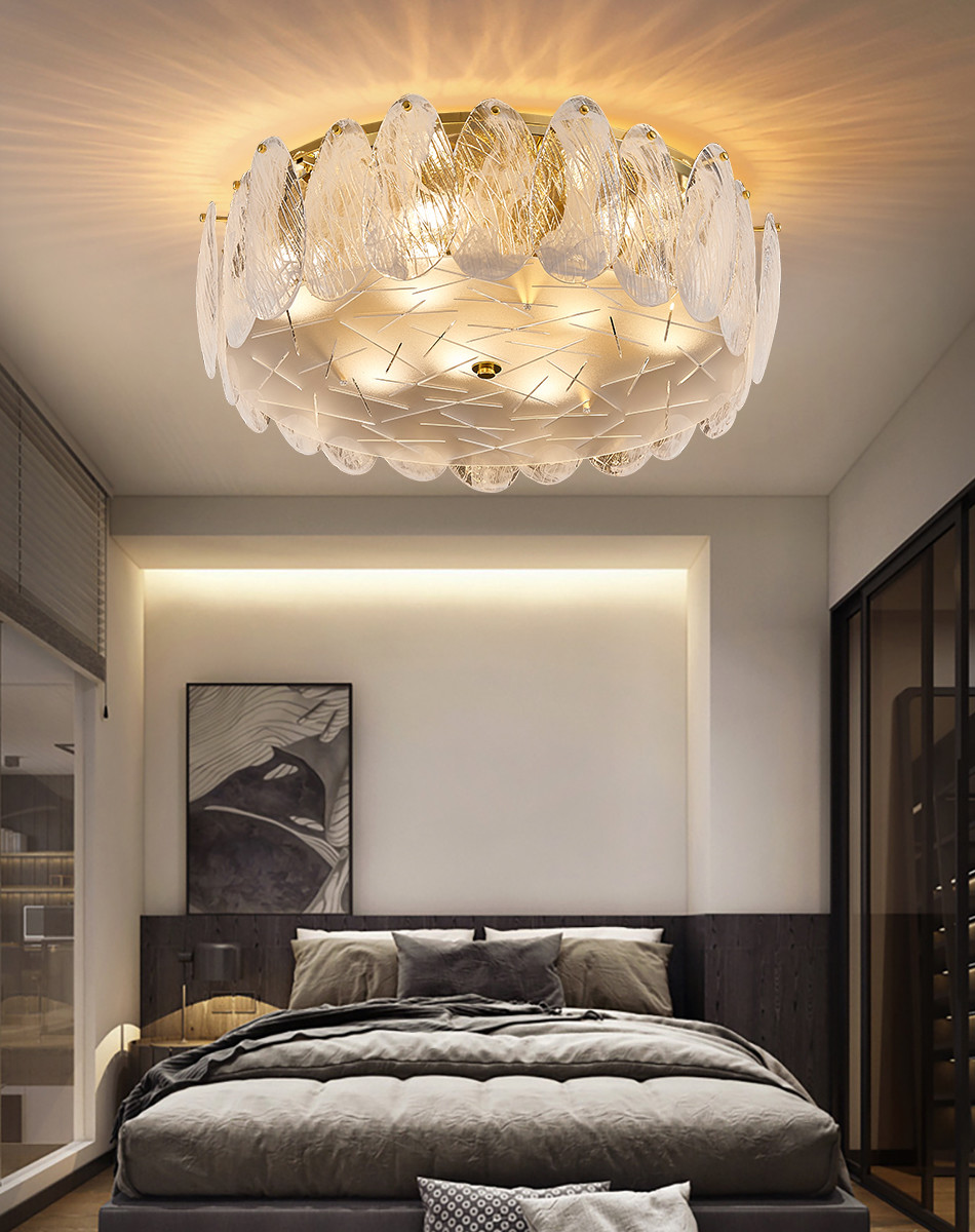 Ceiling chandelier for living room Leaf glass decorative celling lights modern celling lamp(WH-CA-64)