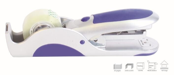 Hot Sale Promotion Staple Size#24/6 26/6 Blue Color Tape Dispenser With Stapler Set