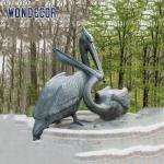 Casting bronze large pelican outdoor statue garden decoration