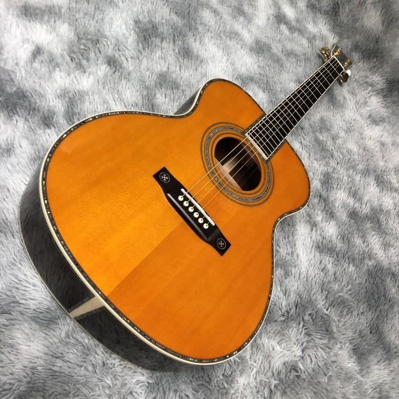Custom 40 Inch OM Body Acoustic Guitar in Yellow Abalone Binding