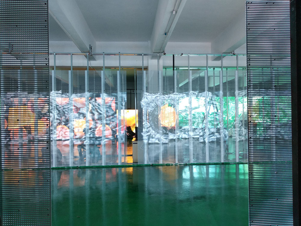 P3.91-7.82 Commercial Transparent LED Video Wall , Transparent Led Film Display Waterproof
