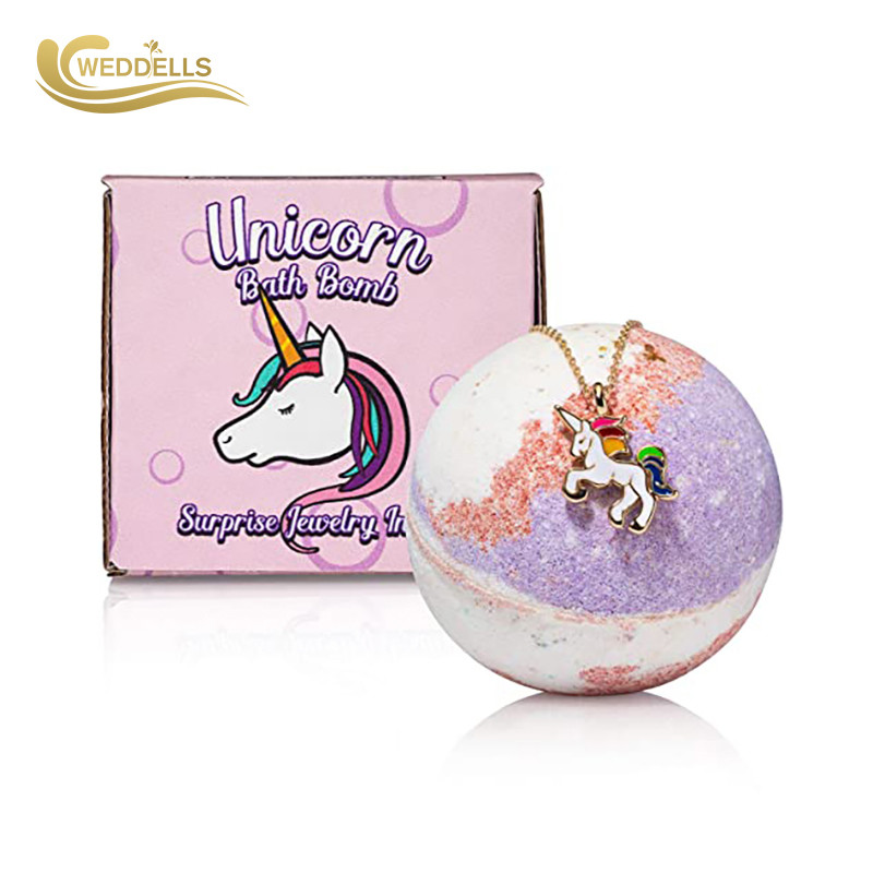 Birthday Gift Unicorn 5OZ Kids Surprise Bath Bombs With Necklace