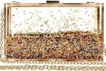 JeVenis Magical Transparent Sequins Clutch Purse Evening Handbag For Party Prom