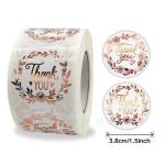 Flower Waterproof Wedding Label Sticker Packaging Thank You Circle Stickers