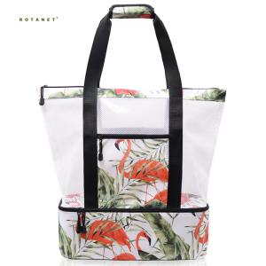 Wholesale Outside Pocket Insulated Picnic Tote , Thermal Insulated Lunch Bag With Cooler Compartment from china suppliers
