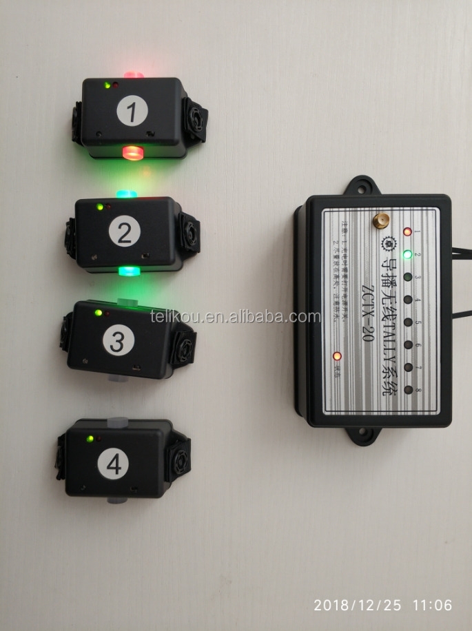 wireless broadcast intercom system tally for 8 users cameraman
