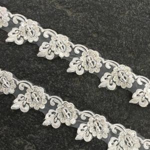 Wholesale Wedding Dress Lace Border with Cord/ Bridal veils Lace Edge with Bead from china suppliers