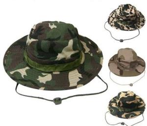 Wholesale Men's Camo Cotton Bucket Hat For Outdoor Training Buckle Strips Available from china suppliers