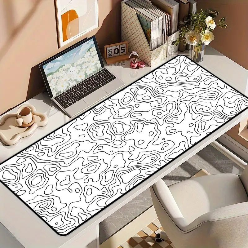 Office Table Mat Gaming Large Long Extend Topographic Big Full Keyboard Desk White 800*300