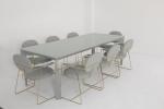 Ceramic Top Dining Room Tables With Customized Metal Steel Base