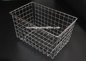 Wholesale Customized 304 Stainless Steel Mesh Basket , Rectangular Metal Storage Basket from china suppliers