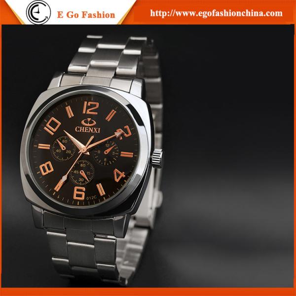 012C Fashion Jewelry Quartz Analog Watches Casual Watch for Business Man Steel