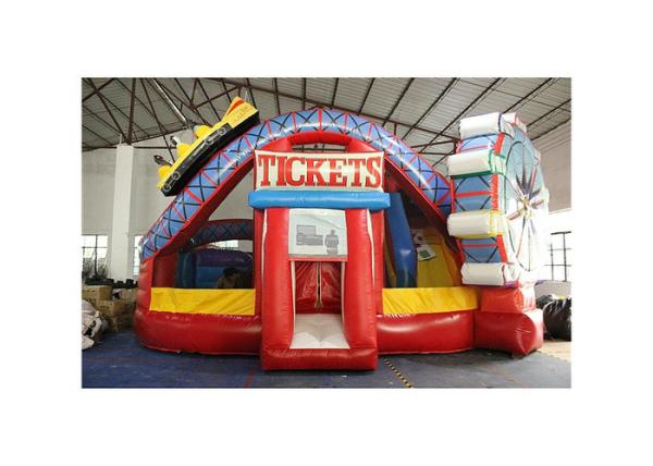 Outdoor Entertainment Inflatable Fun City For Kids Silk Printing