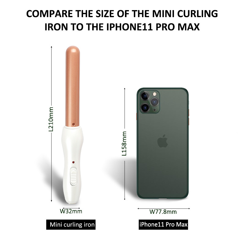 PTC Mini Hair Curling Iron , Ceramic Travel Electric Hair Curlers
