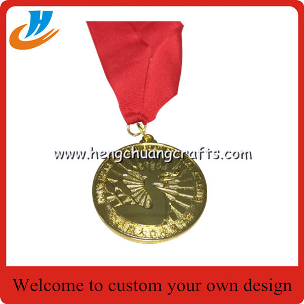 Relief metal medal with raised horse, personalized embossed metal medals